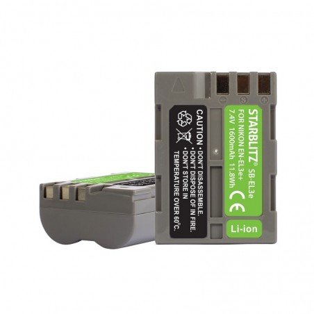 Rechargeable Lithium-ion Battery to replace Nikon EN-EL3e+ 7.4v 1600mAh