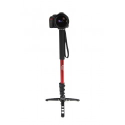 4-sections aluminium black monopod