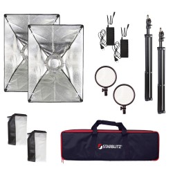 Kit completo de iluminación LED autónoma para Vlogeurs 2x50W